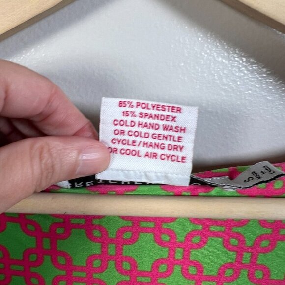 Gretchen Scott Ruched City Unchained Jersey Dress Size Small Pink Green Stretch - Picture 9 of 10